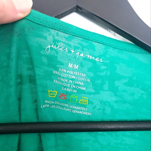 Jules & James Jade Green Burnout Tee Shirt - Picture 4 of 4